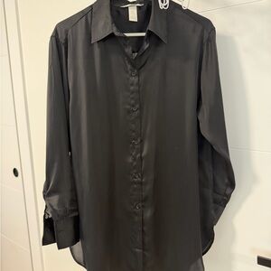 H&M Satin Black Shirt